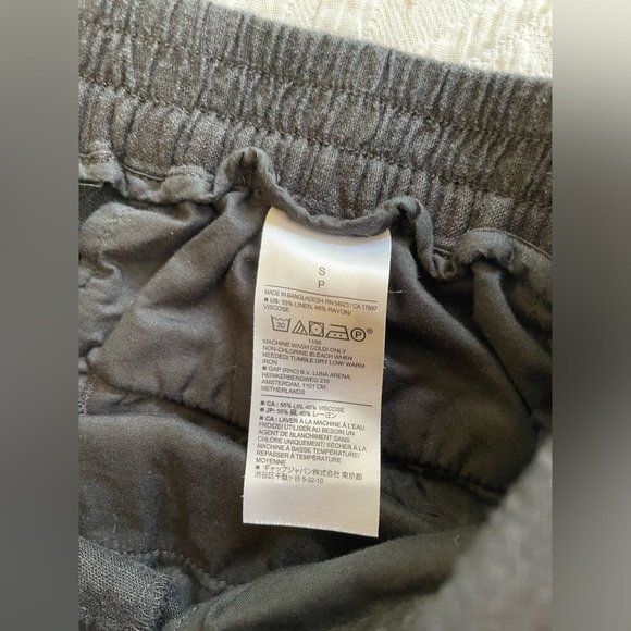 Banana Republic Linen-Blend Cropped Wide Leg Pant Black S EUC - Picture 10 of 14